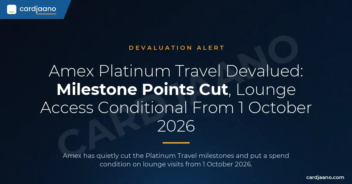 Amex Platinum Travel Devalued: Milestone Points Cut, Lounge Access Conditional From 1 October 2026
