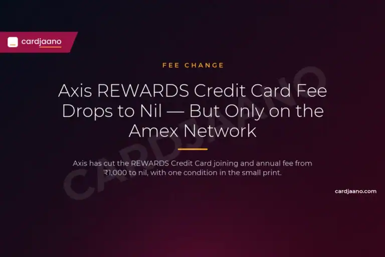 Axis REWARDS Credit Card Fee Drops to Nil — But Only on the Amex Network
