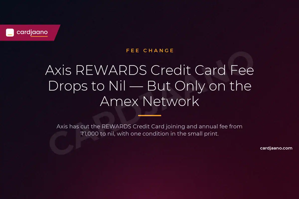 Axis REWARDS Credit Card Fee Drops to Nil — But Only on the Amex Network