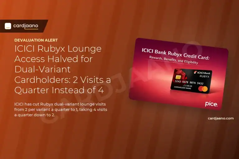 ICICI Rubyx Lounge Access Halved for Dual-Variant Cardholders: 2 Visits a Quarter Instead of 4